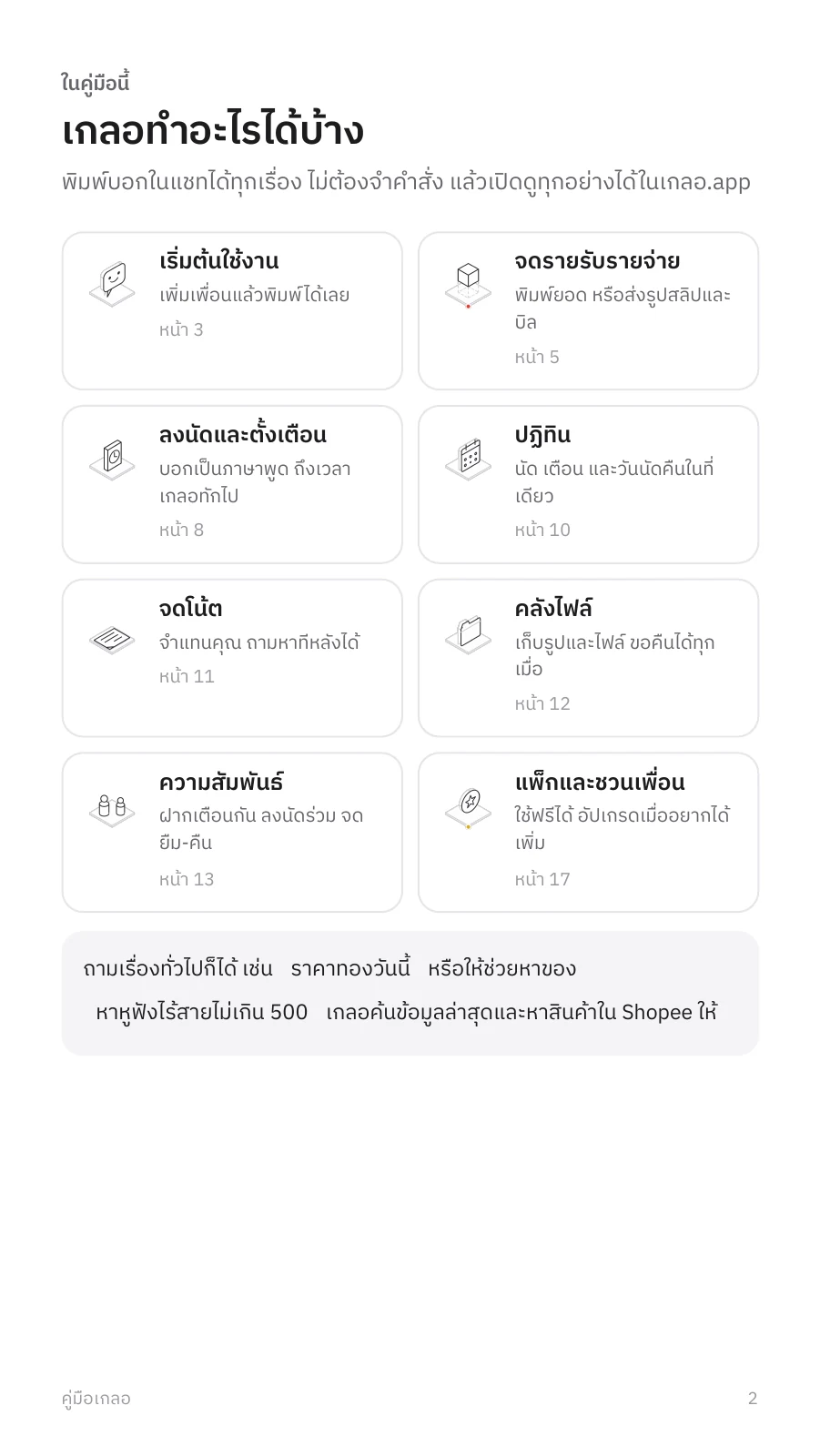 คู่มือเกลอ หน้า 2: สารบัญ