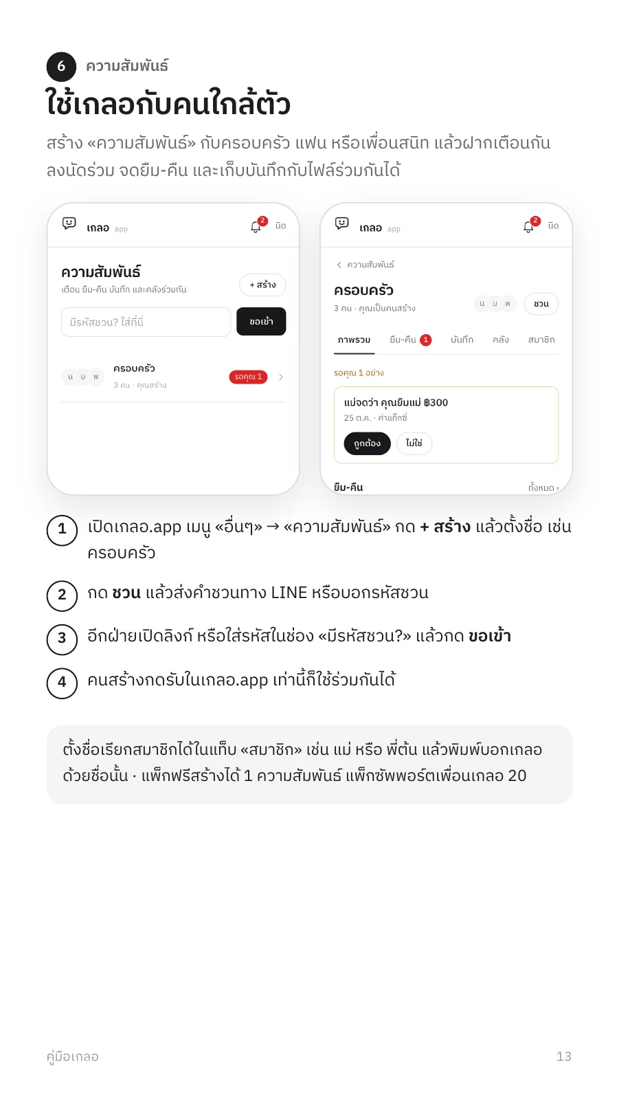 คู่มือเกลอ หน้า 13: ใช้กับคนใกล้ตัว