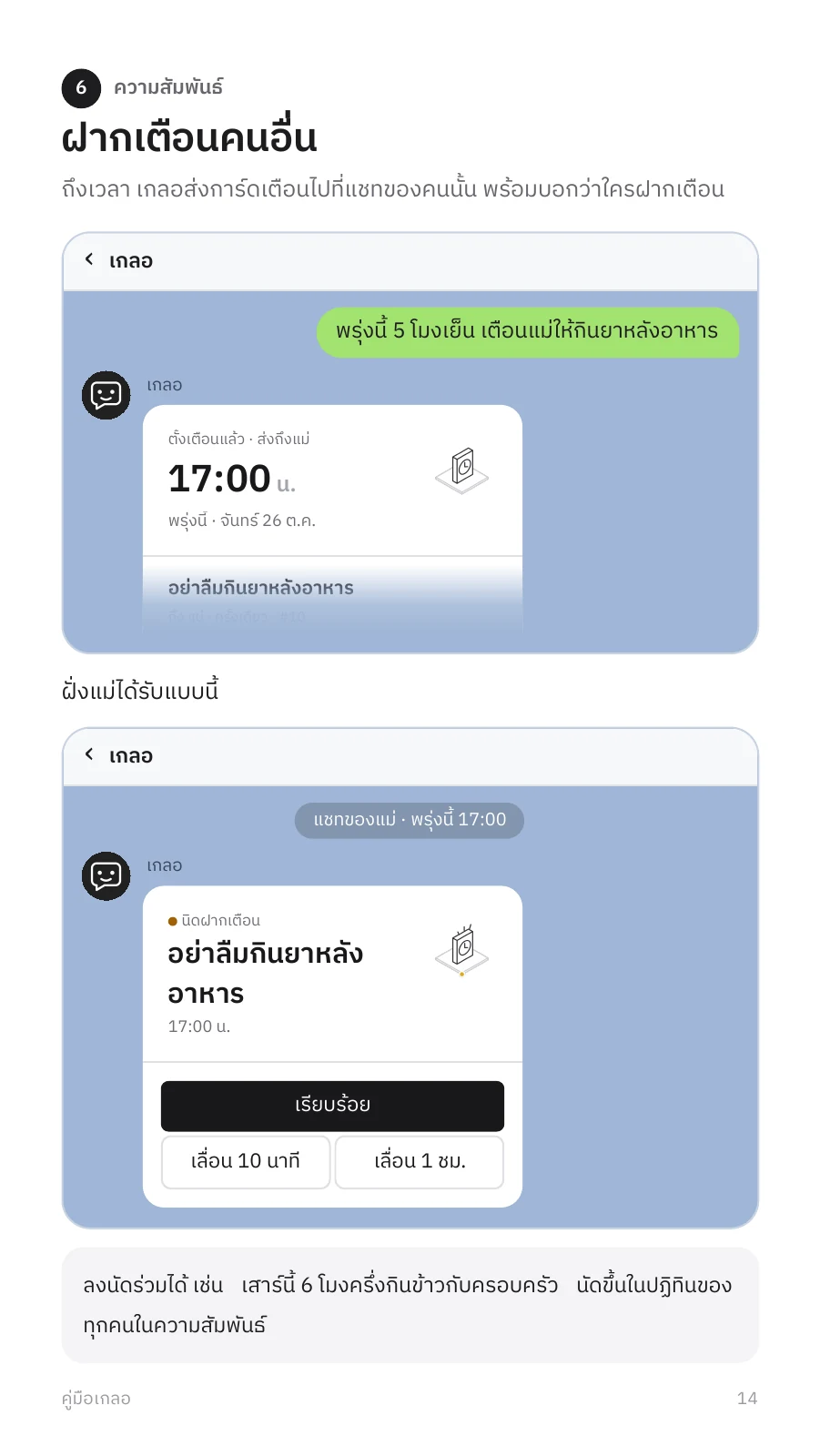 คู่มือเกลอ หน้า 14: ฝากเตือนคนอื่น