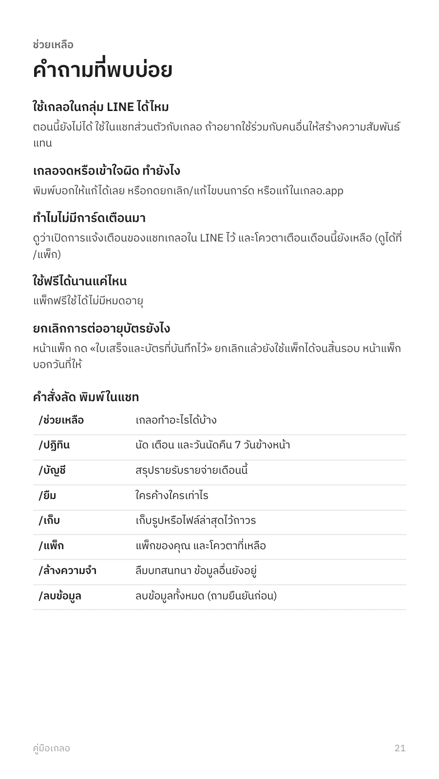 คู่มือเกลอ หน้า 21: คำถามที่พบบ่อย